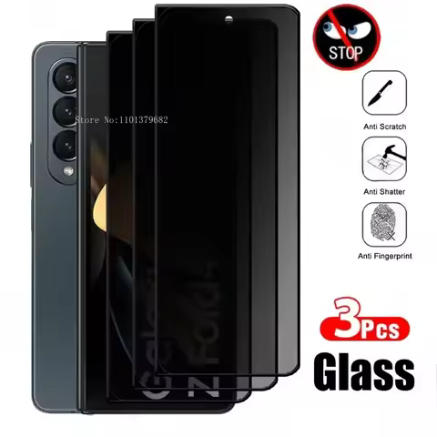 3Pcs Privacy Screen Protector For SamSung For Galaxy Z Fold 3 4 5 Anti-Spy Tempered Glass Smooth Fin