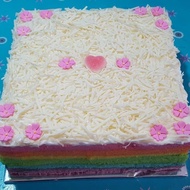 rainbow cake uk 20x20cm. toping keju