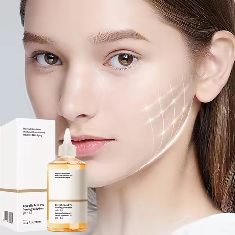 240ML Glycolic Acid 7% Exfoliating Toner Toning Solution Shrink Pores Repair Facial Oil Mild Exfolia