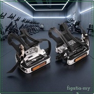 [FigatiaMY] Cycle Pedals 9/16 Threaded Bike Pedal Strap Cycle Accessory Black and Silver