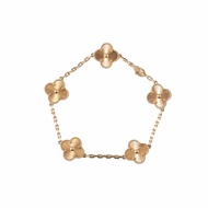 Vintage Alhambra 中號五花手鏈 镭射 新扣 18K黃金 S-M碼 黃金