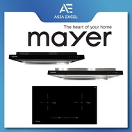 MAYER MMSI903OT 90CM BLACK / SILVER SLIMLINE HOOD + MAYER MMIHB752CS 2 ZONE INDUCTION AND CERAMIC HY