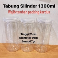 1300ml PET Cylinder Jar Food Storage Container Airtight Container