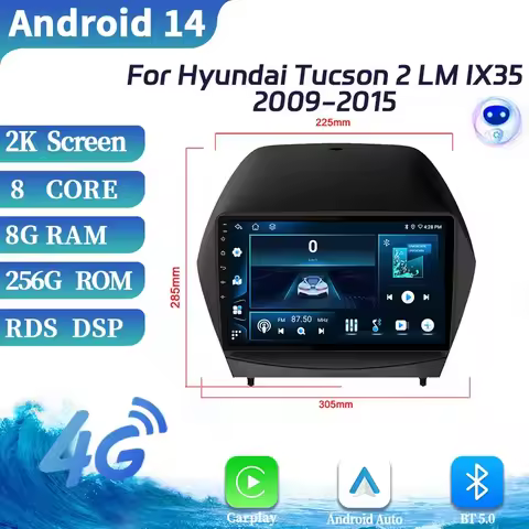 For Hyundai Tucson 2 LM IX35 2009-2015 Car Radio Multimedia Navigation Wireless CarPlay 4G GPS Centr