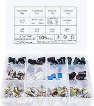 Potentiometer Kit, 1K ohm-100K ohm Multiturn Trimmer Potentiometer 3296W, 5K 10K 20K 50K 100K Ohm Si