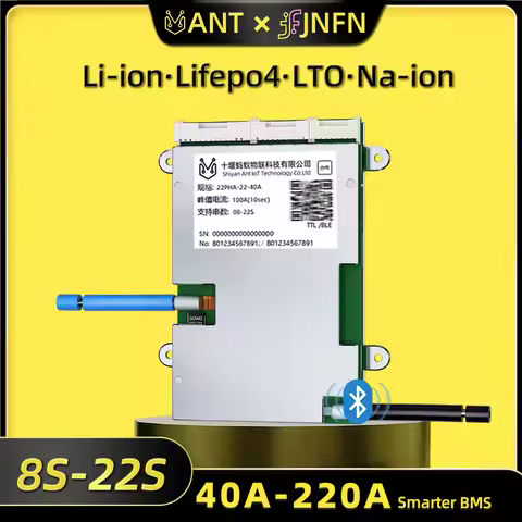 ANT 8S-22S BMS 8s 24v lifepo4 10S 36V 13S 16S 48V 60V 72V 40A 80A 200A 340A 18650 Li-ion Bluetooth S