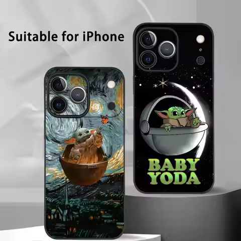 Cute Cartoon Grogu Phone Case For IPhone 17 16 15 14 13 12 11 Pro Max Plus Mini Black Frosted Soft S