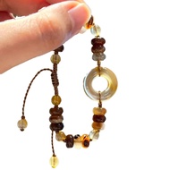 New Chinese Style Retro Brown Safe Buckle Bracelet Chinese Style Bracelet Men's Tanabata Valentine's