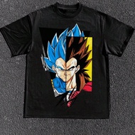 220g Heavyweight Pure Cotton, Super Saiyan Blue Goku And Super Saiyan God Vegeta Split - Image T - S