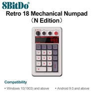 8BitDo Retro 18 Mechanical Numpad Compatible with Windows 10 11 Android Bluetooth 2.4G USB-C Calcula
