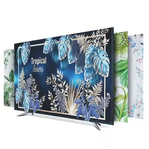 New Simple Fashion Printing TV Cover LCD TV Dust Cover Cover 52/55/60/65/70 Inch Desktop Hanging Uni