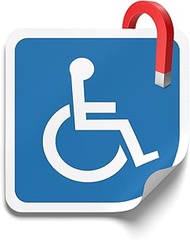 1 x Magnetic Sign Wheelchair User 10 x 10 cm – Disabled Sign Magnetic Film Wheelchair for Car Transp