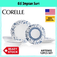 (Ready Stock) Corelle Artemis 12pcs Dinnerware Set (1138861) Tableware Pinggan Corelle Mangkuk Corelle