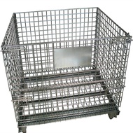 【TikTok】#Factory Yikuo Storage Cage Storage with Wheels Table Trolley Metal Non-Airtight Crate Iron Frame Net Box Foldin