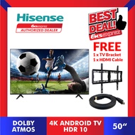 [FREE SHIP+TV BRACKET+CABLE] Hisense 50" HDR 4K Android TV A6500G Series - 50A6500G (2021)
