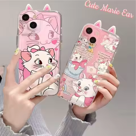3D Marie Cat Ear Phone Case For Huawei Honor X9A X7B X8B X9B 90 Lite 20 Nova 5T 3I 7I 7 9 SE P30 Pro