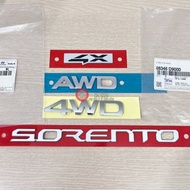 Braille Logo SORENTO, CRDi, 4WD, AWD, imported KIA MOTORS - HYUNDAI MOBIS; 100% genuine