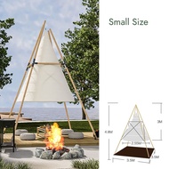 BUNISE P2417 เต็นท์ไม้ไผ่ทรงสามเหลี่ยมสไตล์มินิมอล - โครงไม้ไผ่ธรรมชาติ 3 ขนาด เหมาะสำหรับกิจกรรมกลา