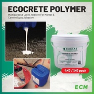 ECOCRETE POLYMER QUALITY HIGH-BOND STRENGTH LATEX (4KG/ 1KG PACK) GAM LATEX BERPOLIMER TINGGI
