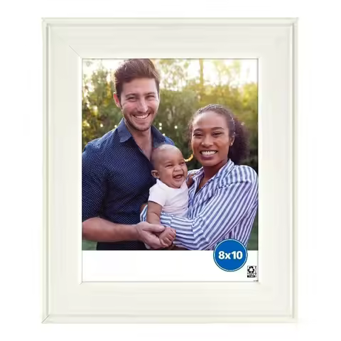 – 8x10 Picture Frame – White Rustic Tabletop Photo Frame