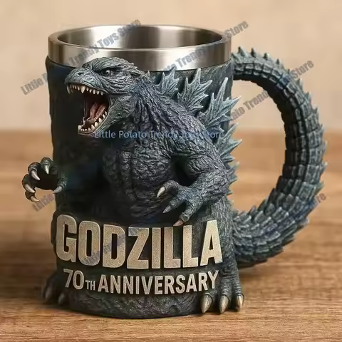 6 Types Godzilla Anime Peripheral Model Ornament Water Cup Godzilla 70th Anniversary 3D Resin Mug Ca