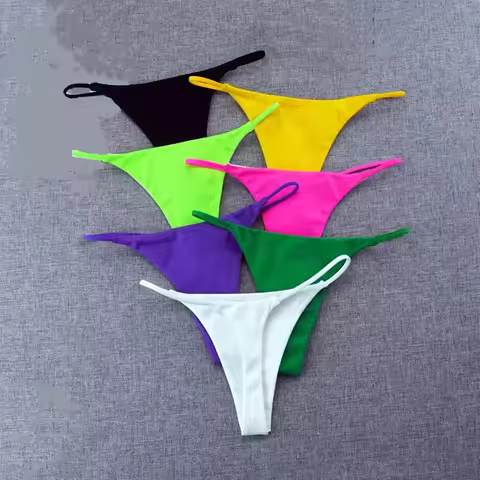 2PC Dopamine Color Sports Series Women G-string Panties High Cut "V-shape" Thong Female Comfort Two 