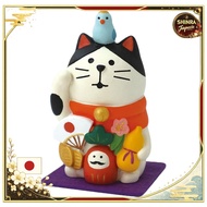 《Direct From Japan》  Decore Corporation concombre Manpuku Maneki Cat (with felt mat) Size: Approx. W