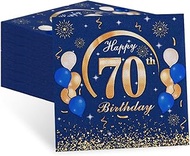 Napkins 70th Birthday Man, 60 Pieces Elegant Birthday Napkins, Happy Birthday 70 Napkins, 2-Layer Ta