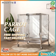 BOUSSAC Parrot Cage Home Luxury Villa Xuan Feng Peony Special 304 Stainless Steel Bird Cage Large Sp