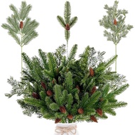 Sggvecsy 34 Pcs Artificial Pine Branches Faux Pine Needles with Pine Cones 19’’ Long Greenery Pine P
