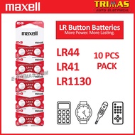 ORIGINAL Maxell LR44 LR41 LR1130 AG13 AG3 AG10 Calculator Remote Control Vernier Caliper Battery (10