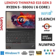 GAMING LENOVO THINKPAD E15 RYZEN 5-5500U 6 CORE PROCESSOR 16GB RAM 512GB NVMe WINDOW 11 PRO LAPTOP