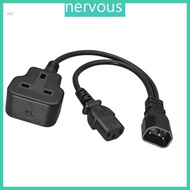 IEC60320 C14 To C13+UK Socket Splitter Power Cord For Server Rack 3x0 75mm²Wire