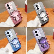 Casing For Vivo Y22 Case Vivo Y22S Case Vivo Y16 Case Vivo Y35 Plus Case Vivo Y78 Y02S Case Vivo Y17S Case Vivo Y27 Y36 Case Vivo S12 Pro Case Vivo V23 Pro V23E Case Cute Hello Kitty Vanity Mirror Holder Stand Shiny Phone Case Cover Cases Cassing VY