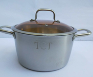 Soup Pot 304  with Glass Cover (KASEROLA) Stainless Steel Makapal