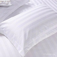 Five-Star Hotel Hotel Pillowcase Satin Strip Hotel Supplies Pillowcase Thickened White Satin Hotel L