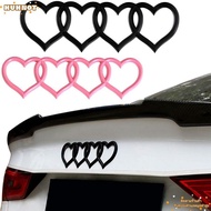 HUHNOT  Love Heart Logo, Black,Pink 8.58*2.76in Rear Trunk Emblem, Car Replacement ABS Car Exterior 
