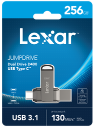 Lexar D400 Dual USB Type-C/A USB 3.1 Flash Drive 2-in-1 (แฟลชไดรฟ์ทูอินวัน) Metal Android PC Mac