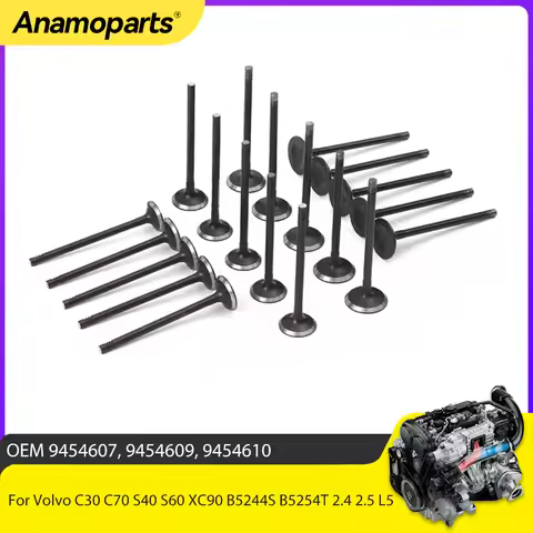 Engine Parts Intake Exhaust Valves Set Fit 2.4 2.5 L GAS For Volvo C30 C70 S40 S60 XC90 2.4L 2.5L L5