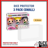 DICE Protector - 3-pack (SMALL) Funko Pop Protector 0.5mm Hard PET Plastic Funko Pop Display
