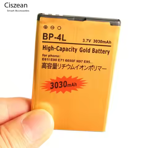 5pcs 3030mAh BP-4L Gold Replacement Battery For Nokia E61i E90 6650/F/T E63 E71/X E72 E73 N97 E95 67