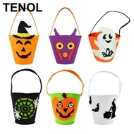 [TENOL] Halloween Bags Party Favors for Kids Felt Cloth Lightweight Multiuse Halloween Tote Bucket G