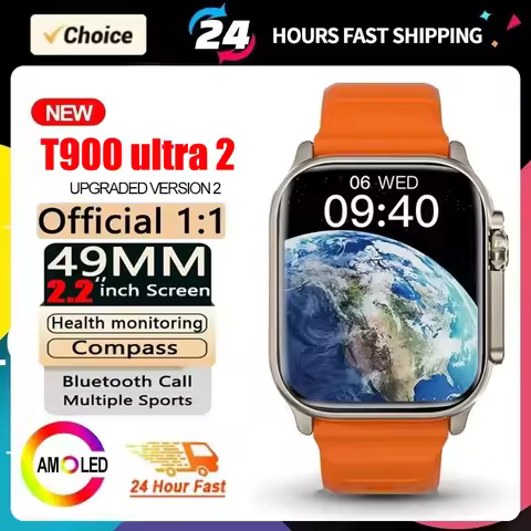 2025 T900 Ultra 2 Smart Watch Men 49mm Series 8 2.3 "AMOLED Screen NFC Compass Waterproof For Apple
