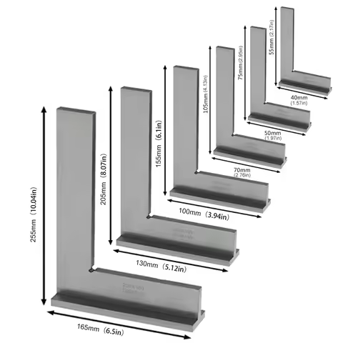DIN875/2 Precision Machinist Square Ruler Carbon Steel Angle Ruler Engineer Square 90 Degree Right A