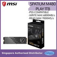 MSI SPATIUM M480 PLAY SSD / PS5 Compatible/ PCIe 4.0 NVMe M.2 1TB/ 5Yrs Wty/MAX READ: 7000 MB/s, MAX WRITE: 6800 MB/s