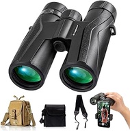 C-eagleEye 10x42 Binoculars for Adults Bird Watching, Hunting, Travel, Sports, Ipx7 Professional Waterproof &amp; Fog-Proof,with 23mm Big Eyepiece Bak4 Lens,Includes Bags,Strap,Phone Adapter,Black