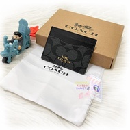 Card Holder C0Ach 58110 Wallet Card Case In Signature Canvas Logo