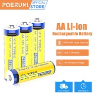 Poeruni. 1.5V Rechargeable AA/AAA Battery Rechargeable Lithium-ion Battery 1150/4200mWh + Free Type-