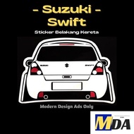(SUZUKI - Swift) Sticker of Car Backside, Sticker Belakang SUZUKI Swift ,Custom No. Plat, Color.-- [