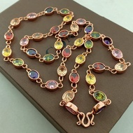 jewery33 K210 สร้อยคอนาคนพเก้า ยาว 24 นิ้ว พลอยมณีใต้น้ำ งานcz แท้ งานไม่ลอก ไม่ดำ